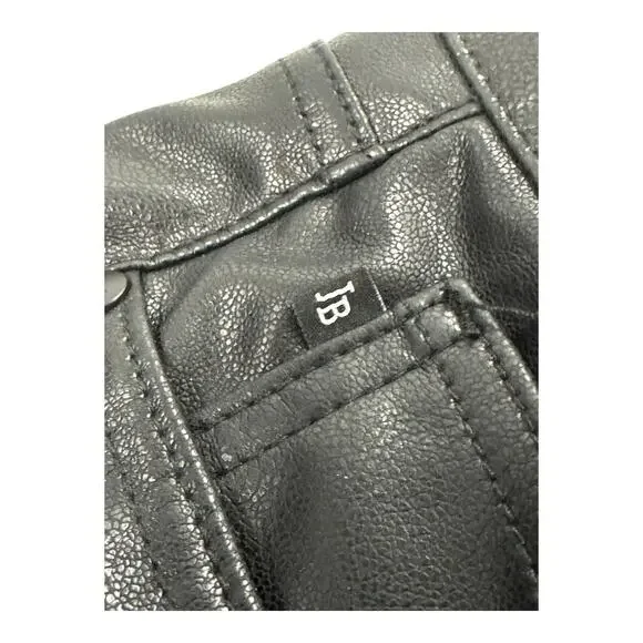 Judy Blue Black Faux Leather Bootcut Pants 14W 34X32 Mob Wife Monochrome - Picture 6 of 9